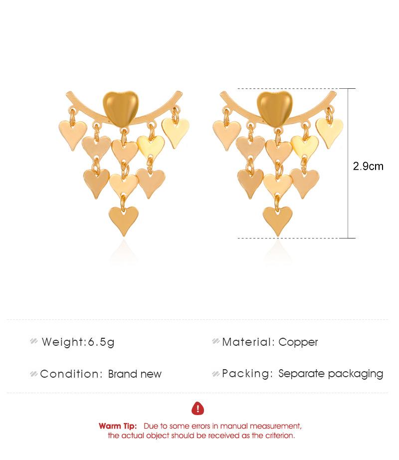 Fashion niche tassel love earrings high-end retro two-wear earrings autumn and winter versatile earrings
