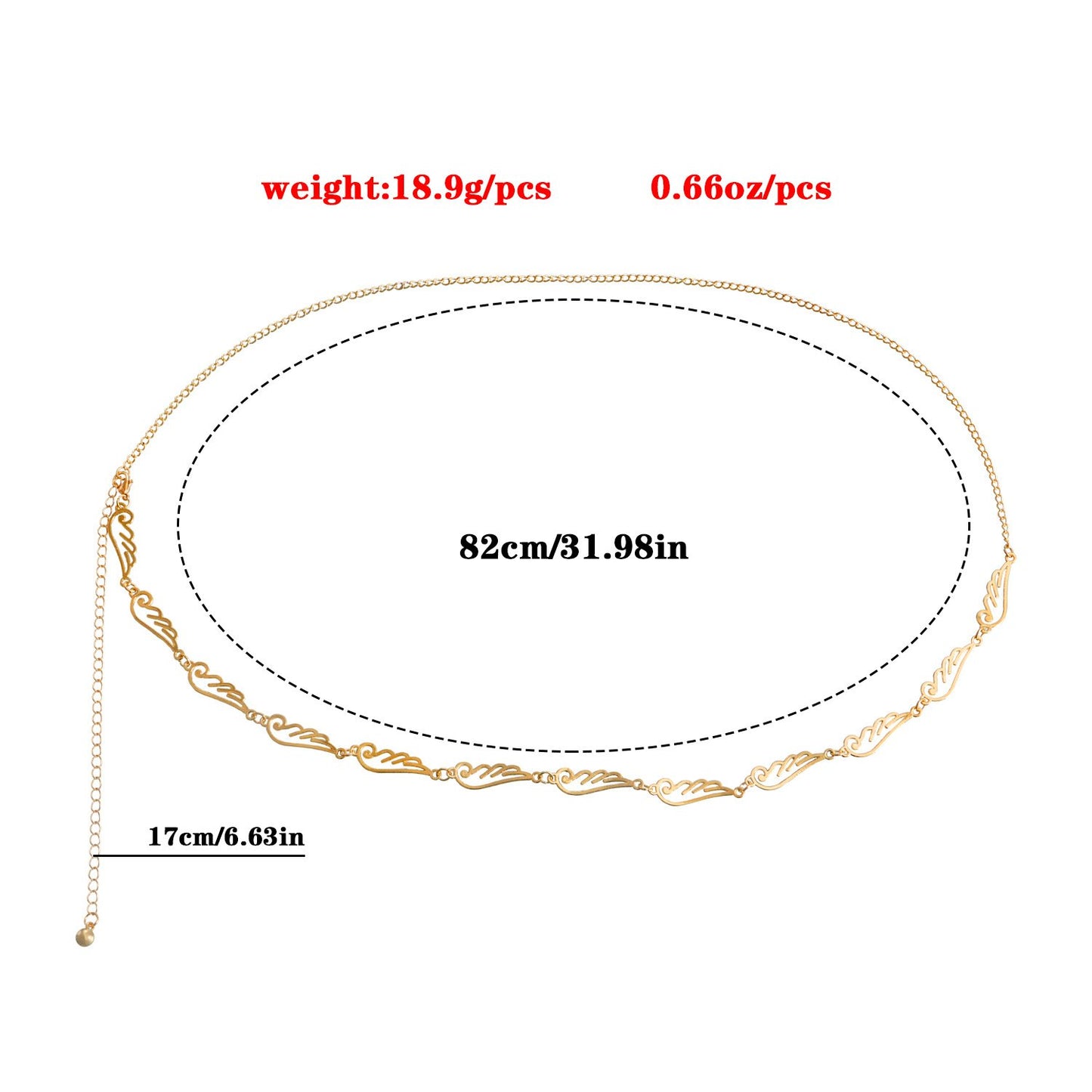 Jewelry fashion single layer angel wings small incense waist chain female accessories waistchain