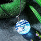 Ins creative handmade jewelry blue sky and white clouds eagle mountain luminous resin necklace