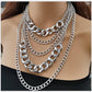 Jewelry Exaggerated Multilayer Punk Hip Hop Necklace Female Fashion Thick Chain Necklace Sweater Chain