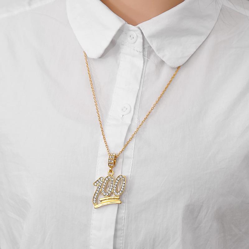 Jewelry fashion trend hip-hop necklace men's unisex diamond 1 points pendant necklace