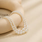 Jewelry retro double-layer beaded imitation pearl necklace femininity geometric niche round bead necklace