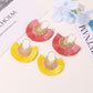 Ethnic tassel earrings retro exaggerated fan-shaped lace pattern earrings earrings earrings