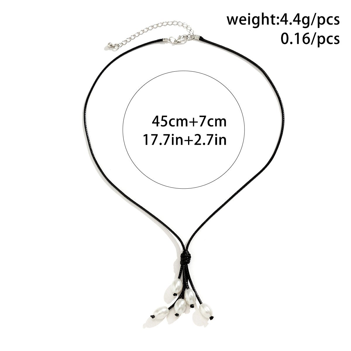 Jewelry Simple Wax Line Geometric Necklace Temperament Mi-shaped Imitation Pearl Tassel Pendant Necklace Female