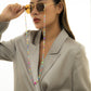 Jewelry sweet cool color rice beads imitation pearl glasses chain simple star-shaped sunglasses chain accessories women