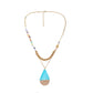 Fashion Stainless Steel Gold Chain Drop Pendant Wood Resin Gravel Necklace Titanium Steel Clavicle Chain