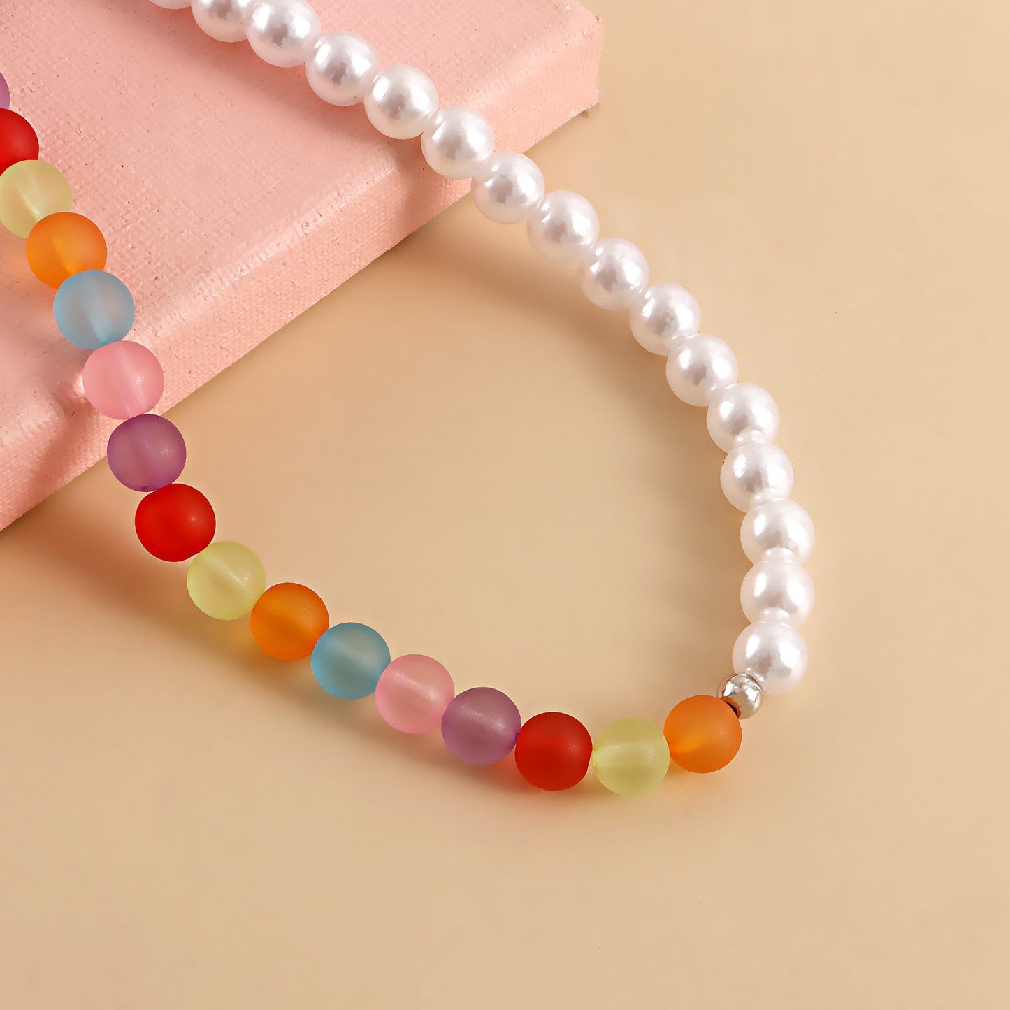 Jewelry bohemian DIY imitation pearl colorful sneaker chain accessories female ins anklet does not fade