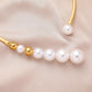 Exaggerated Fashion Pearl Necklace Simple Versatile Small Gold Bead Open Necklace Exquisite Clavicle Chain Jewelry Female