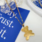 Explosive INS niche design titanium steel sweater chain personality simple and versatile bear print necklace