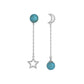 Jewelry Tassel Earrings Female Summer Niche Design Sense Star Moon Inlaid Turquoise Jewelry Accessories