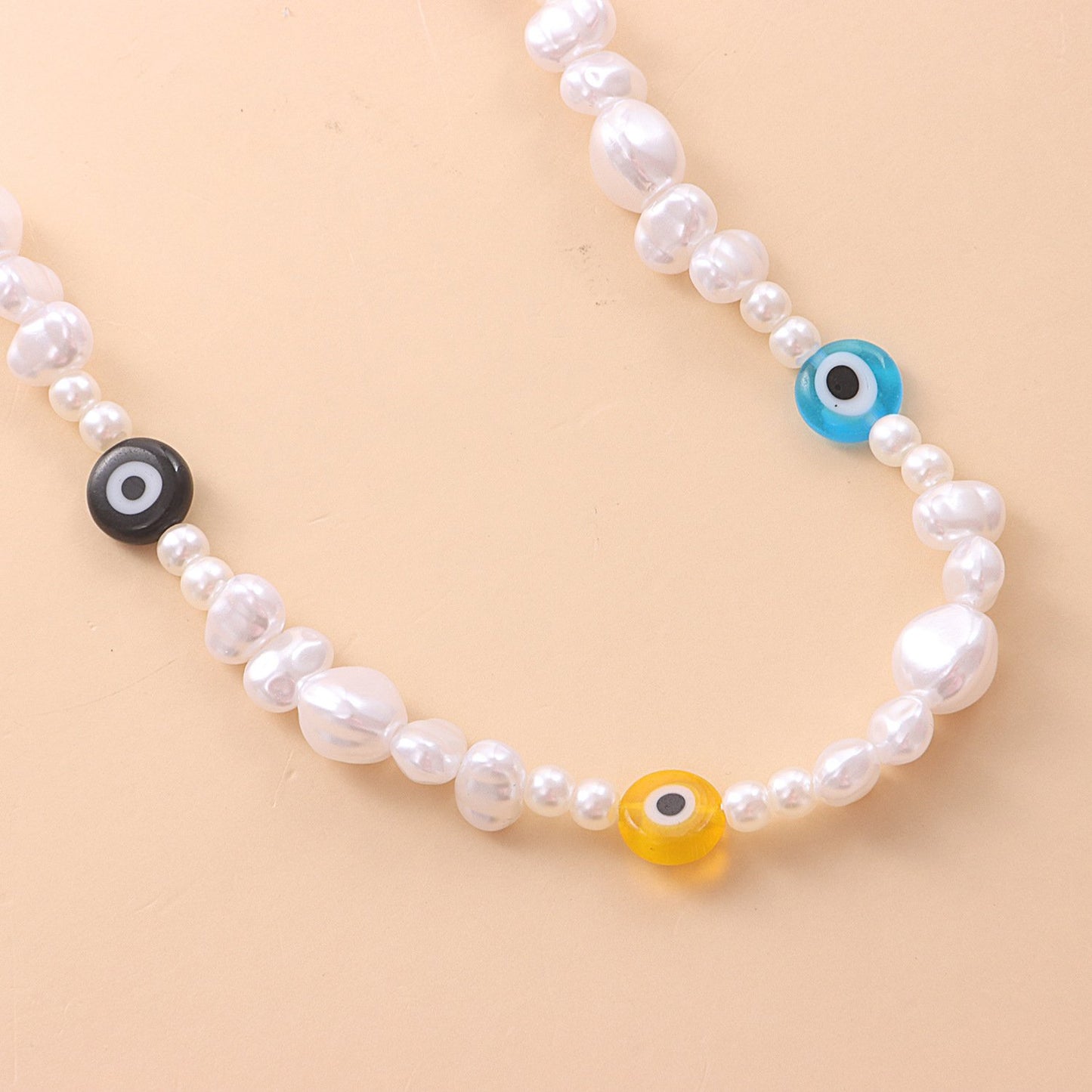 Jewelry Irregular Shaped Pearl Eye Necklace Ladies Short Fashion Devil Eye Necklace