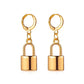 ins lock earrings female fashion punk simple metal lock earrings hip-hop earrings
