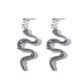 Trendy creative exaggerated snake-shaped earrings personalized retro net red metal long earrings