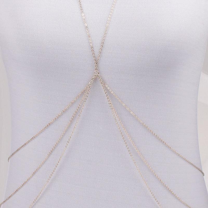 Jewelry women's multi-layer alloy plating body chain integrated chain body chain women