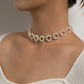 Jewelry Fashion Personality Pearl Short Clavicle Chain Trend Design Love Ring Flower Necklace