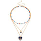 Jewelry multi-layer devil's eye love pendant necklace female niche light luxury all-match necklace
