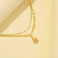 Simple fashion stainless steel double-layer necklace niche temperament small snake pendant summer necklace jewelry