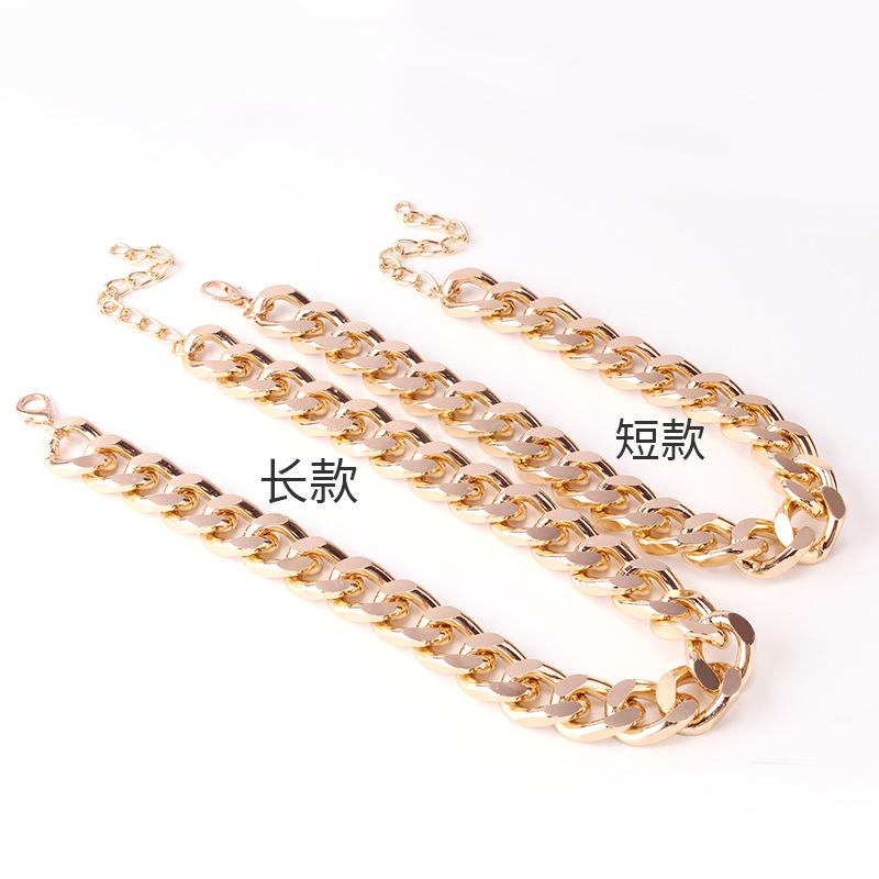 Jewelry exaggerated big thick chain metal decorative necklace female tide INS short collarbone chain