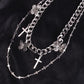 Accessories creative hip-hop necklace street style ins cross multi-layer suit necklace female