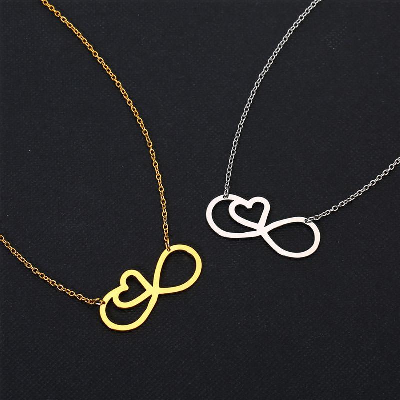 Titanium steel creative 8-character love necklace women's light luxury niche design clavicle chain