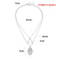 Jewelry Hollow Crescent Moon Fatima Hand Pendant Necklace Female Personality Adjustable Multilayer Necklace