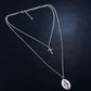 Grid Long Chain Cross Necklace Alloy Virgin Pattern Pendant Necklace