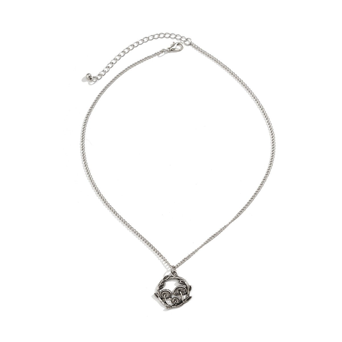 Jewelry creative hip-hop single-layer hollow vine leaf mushroom necklace retro geometric ring necklace female