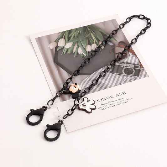 Explosive Acrylic Mouse Mask Chain Children's Cartoon Mickey Candy Color Glasses Chain Earphone Lanyard