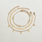 Trendy Gold Three-Piece Anklet Pop Heart Pendant Anklet Accessories