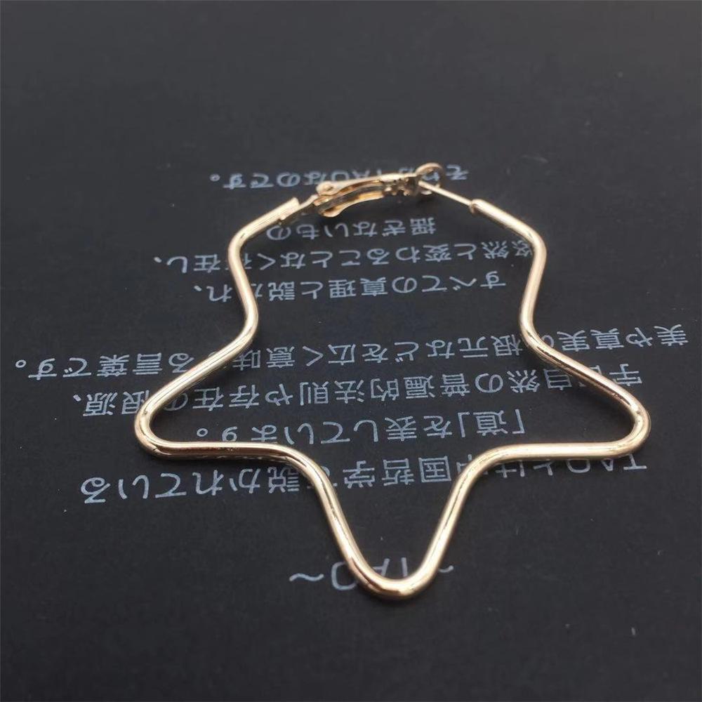 Five-pointed star earring circle star earrings female ear hanging fashion earrings