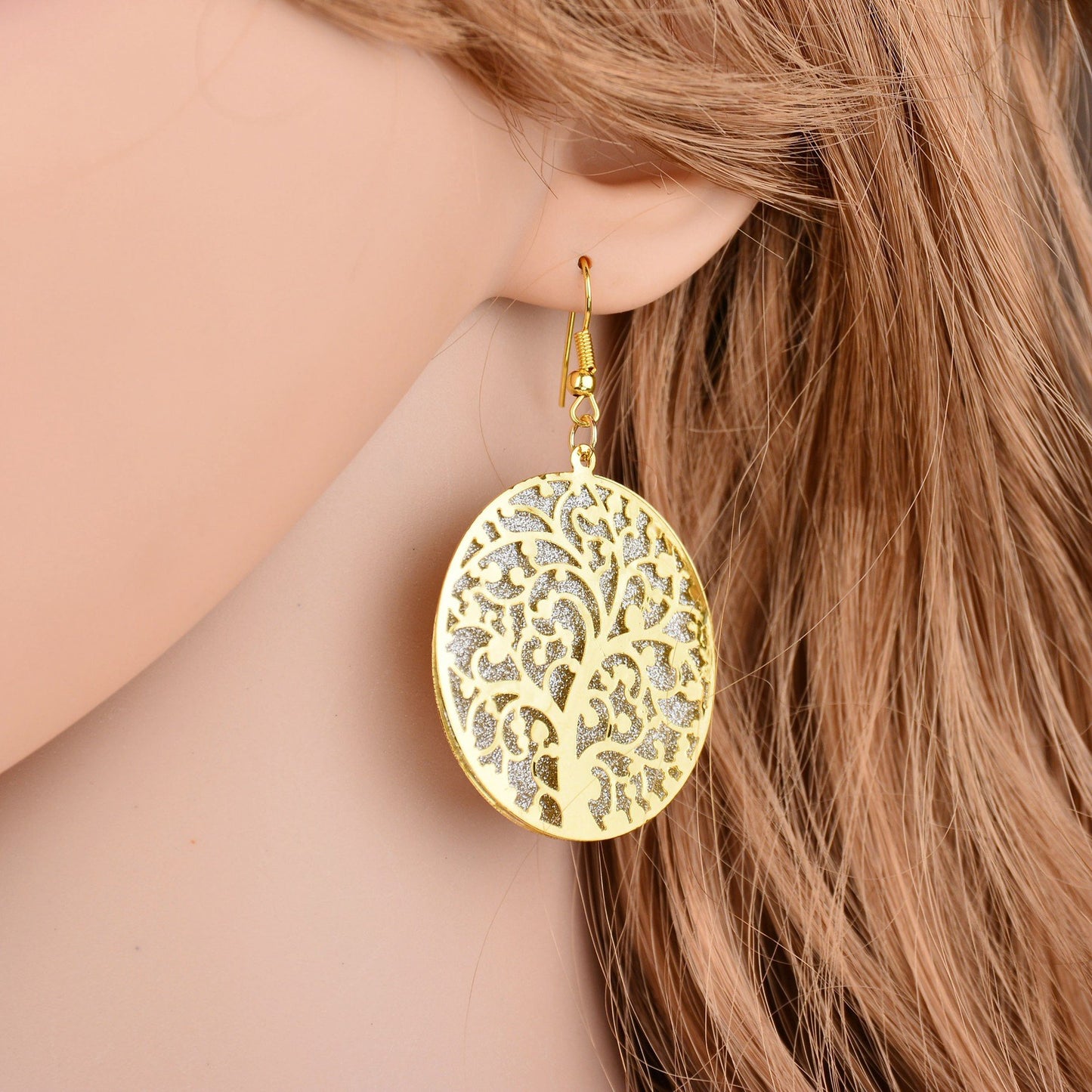 Year Fashion Popular Elements Hollow Tree Frosted Earrings Ladies Earrings