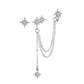 Personalized octagonal star earrings cool and handsome single tassel ear clip earrings integrated earrings