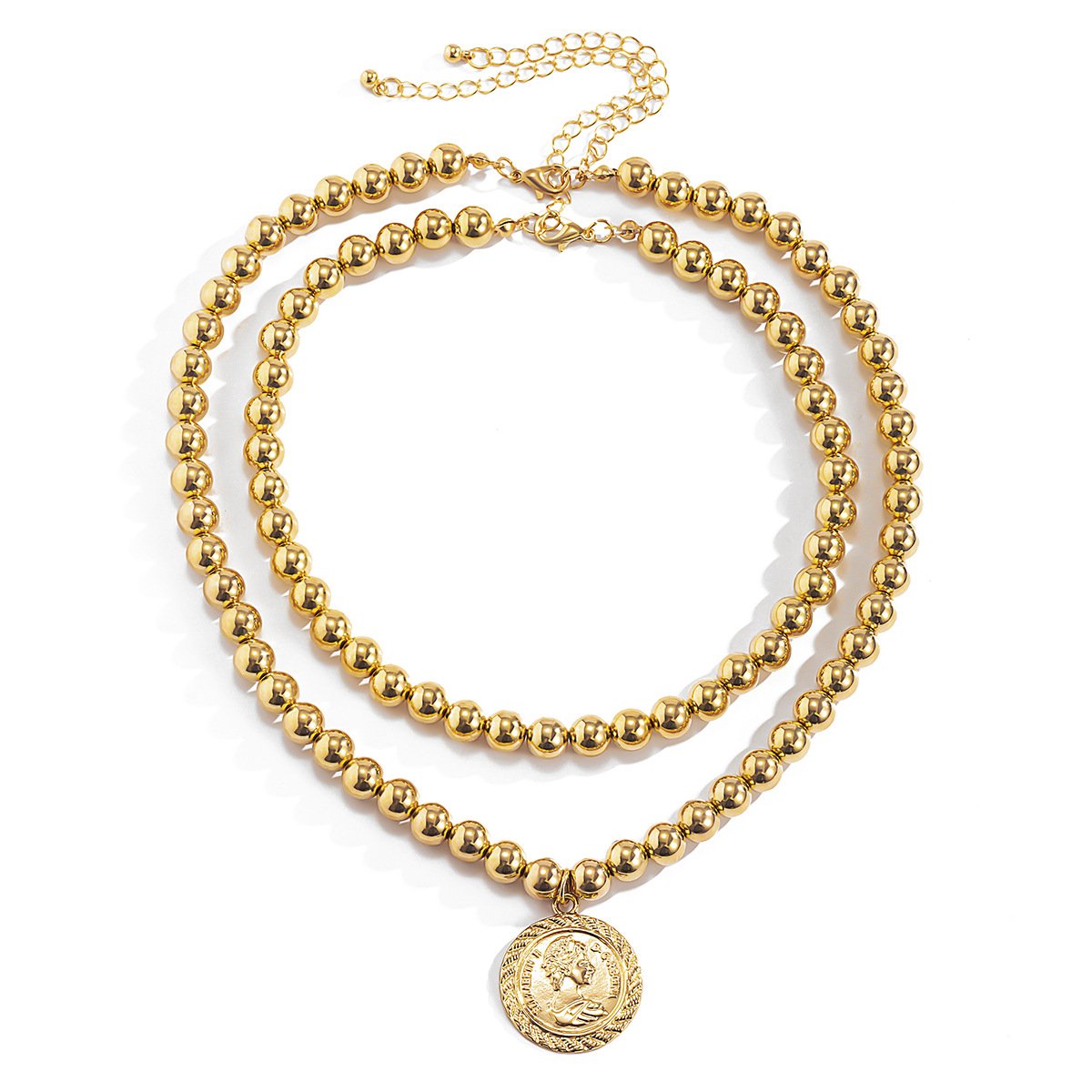 Jewelry Temperament Simple Imitation Pearl Set Necklace Personality Hip Hop Bead Chain Portrait Necklace