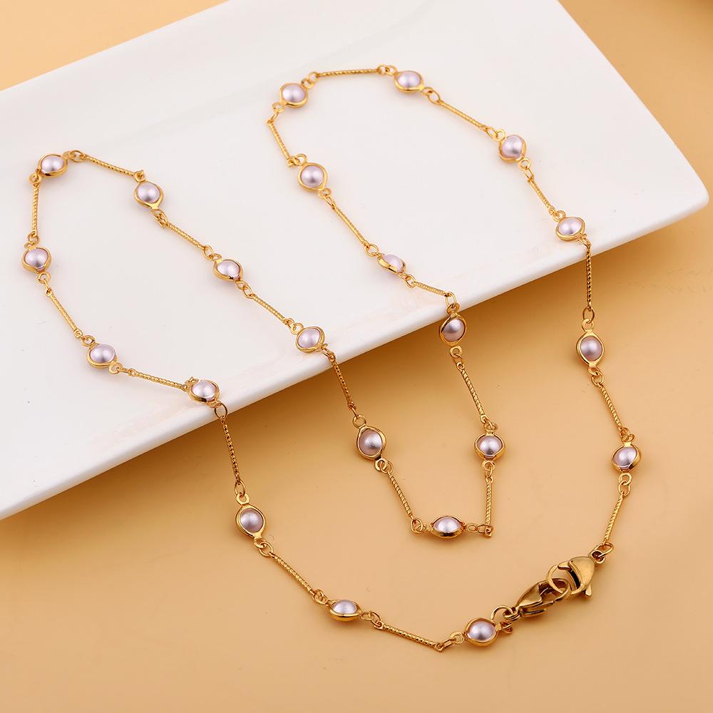 Mask anti-lost hanging chain temperament retro pearl handmade chain multi-purpose mask glasses chain sweater chain female