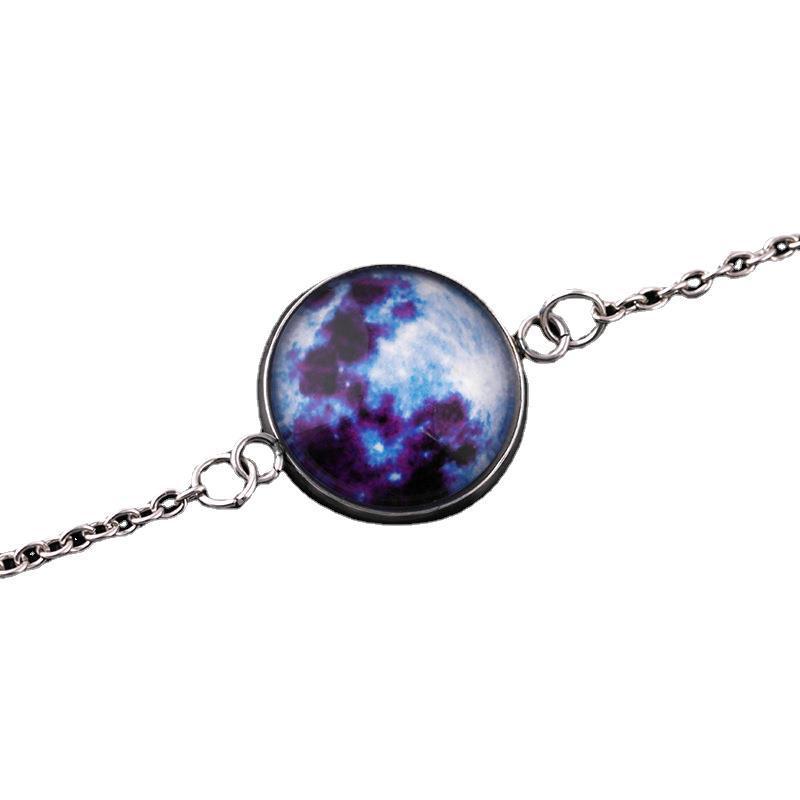 Creative Harajuku Universe Fantasy Starry Sky Time Gem Luminous Bracelet Personality Luminous Moon Bracelet Jewelry