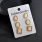 3-to-1 card imitation opal resin earrings personality simple geometric earrings set
