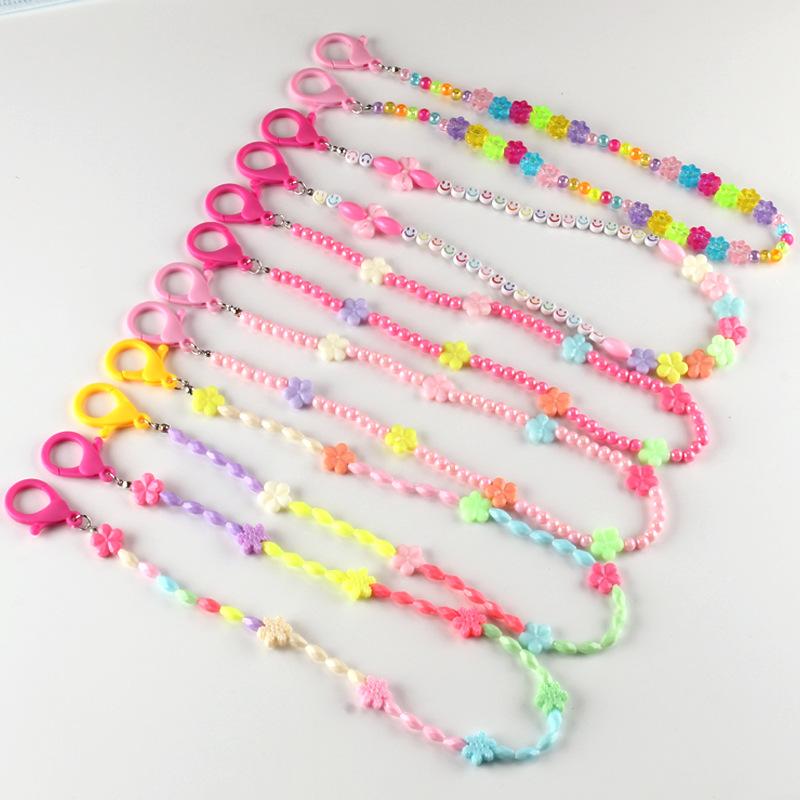 Ins jewelry explosive flower acrylic smiling face children anti-lost multi-purpose mask chain glasses chain