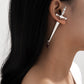 Jewelry Retro Fashion Street Shooting Single Earring Personality Sword-shaped Blood Drop Gemstone Pendant Earrings Female