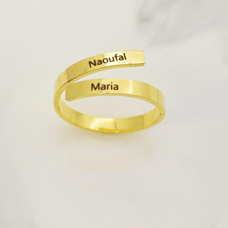 Stainless steel name custom ring DIY English letter marking lettering ring