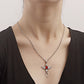 Jewelry ins geometric exaggeration French knight shield cross necklace niche design sense of light luxury