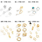 Jewelry Simple Mix and Match Turquoise Hand Jewelry Temperament Butterfly Geometric Micro-inlaid Diamond Ring Set Female