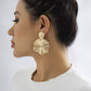 Jewelry niche cold folded shell earrings personality liquid fluid metal lotus leaf earrings