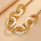 Jewelry fashion exaggerated hemp surface metal buckle necklace personality trend aluminum chain clavicle necklace female