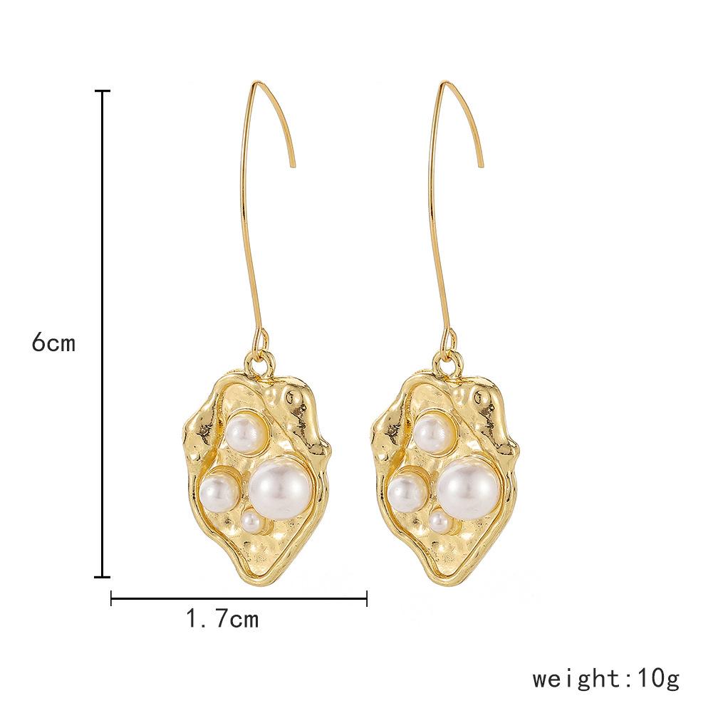 Ear Jewelry Retro Design Pearl Shell Earrings Temperament Long High-end Versatile Earhooks