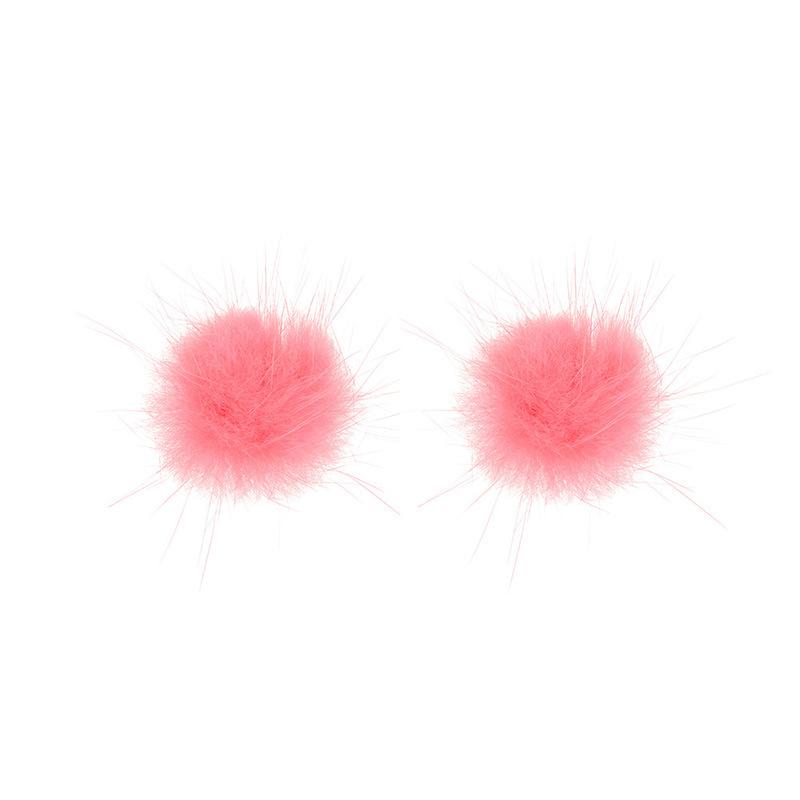 Fashion color fur ball earrings female autumn and winter personality mink plush ball earrings fresh and sweet earrings