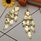 Three-dimensional sequins surface rhombus leaf long earrings metal earrings street stall accessories