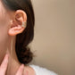 Ins long tassel ear clip female personality temperament diamond-studded one-piece ear wire ear bone clip net red earrings tide