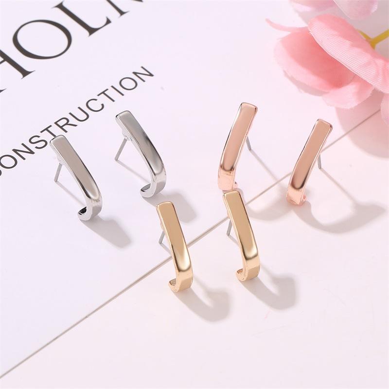 Temperament J letter earrings female fashion personality niche design metal geometric earrings earrings