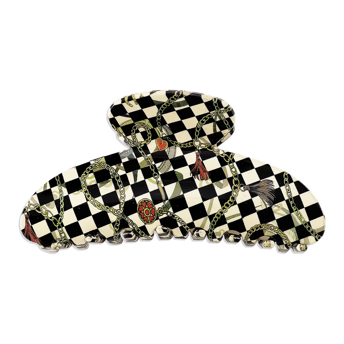 F4298 Acrylic Resin Exaggerated Fashion Shark Clip Spot Texture Retro Personality Hair Clamp Female