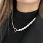 Jewelry fashion OT buckle AB style pearl necklace female hexagonal pearl handmade trend necklace